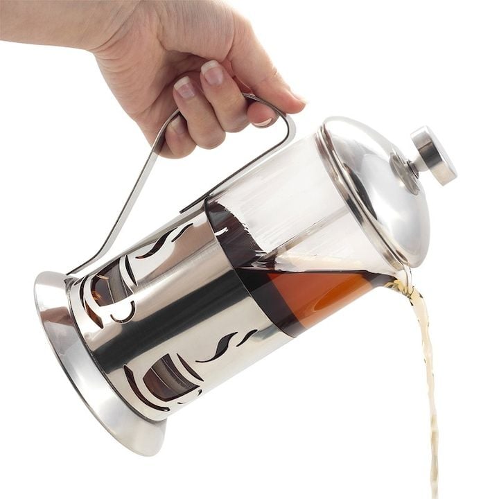Infuzor Engros de cafea si ceai, Kamille, 600 ml, din sticla si otel inoxidabil, cu filtru, 21,5x8,5cm