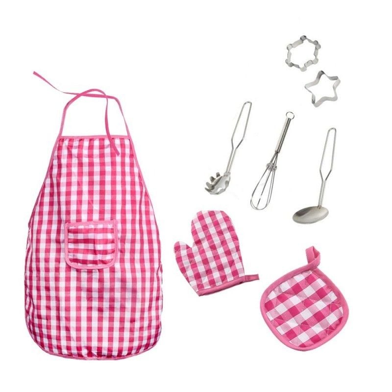 Set Chef copii, sort si ustensile pentru gatit, 8 piese Engros