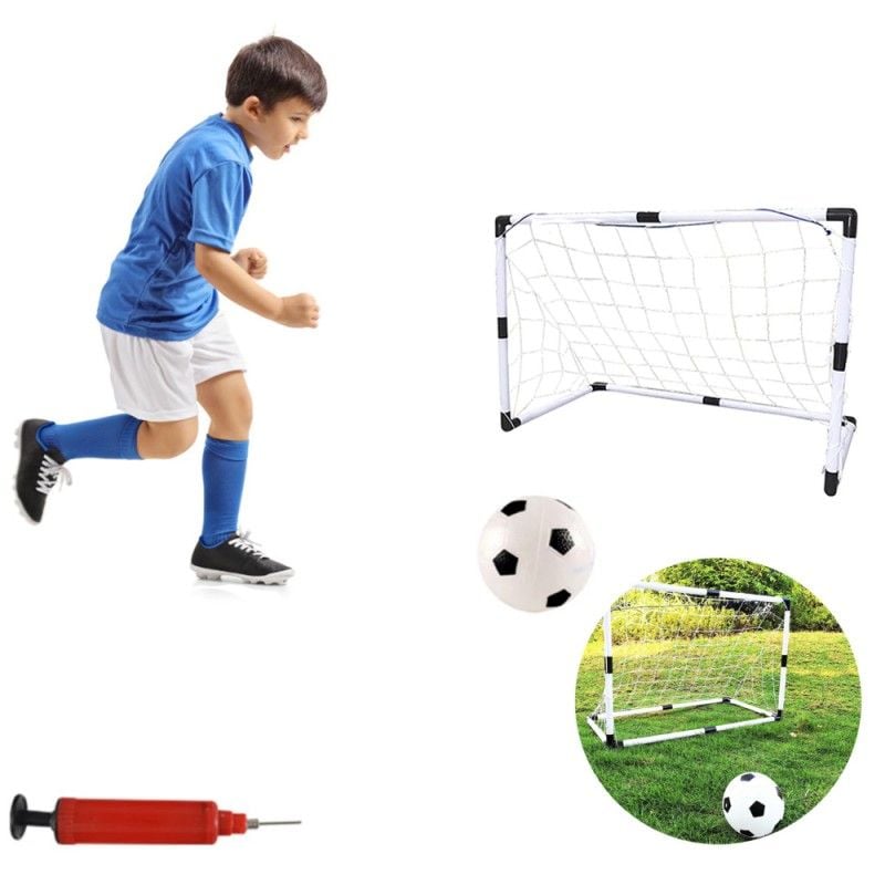 Set poarta cu plasa pentru fotbal, minge, pompa, 120x57x63 cm Engros