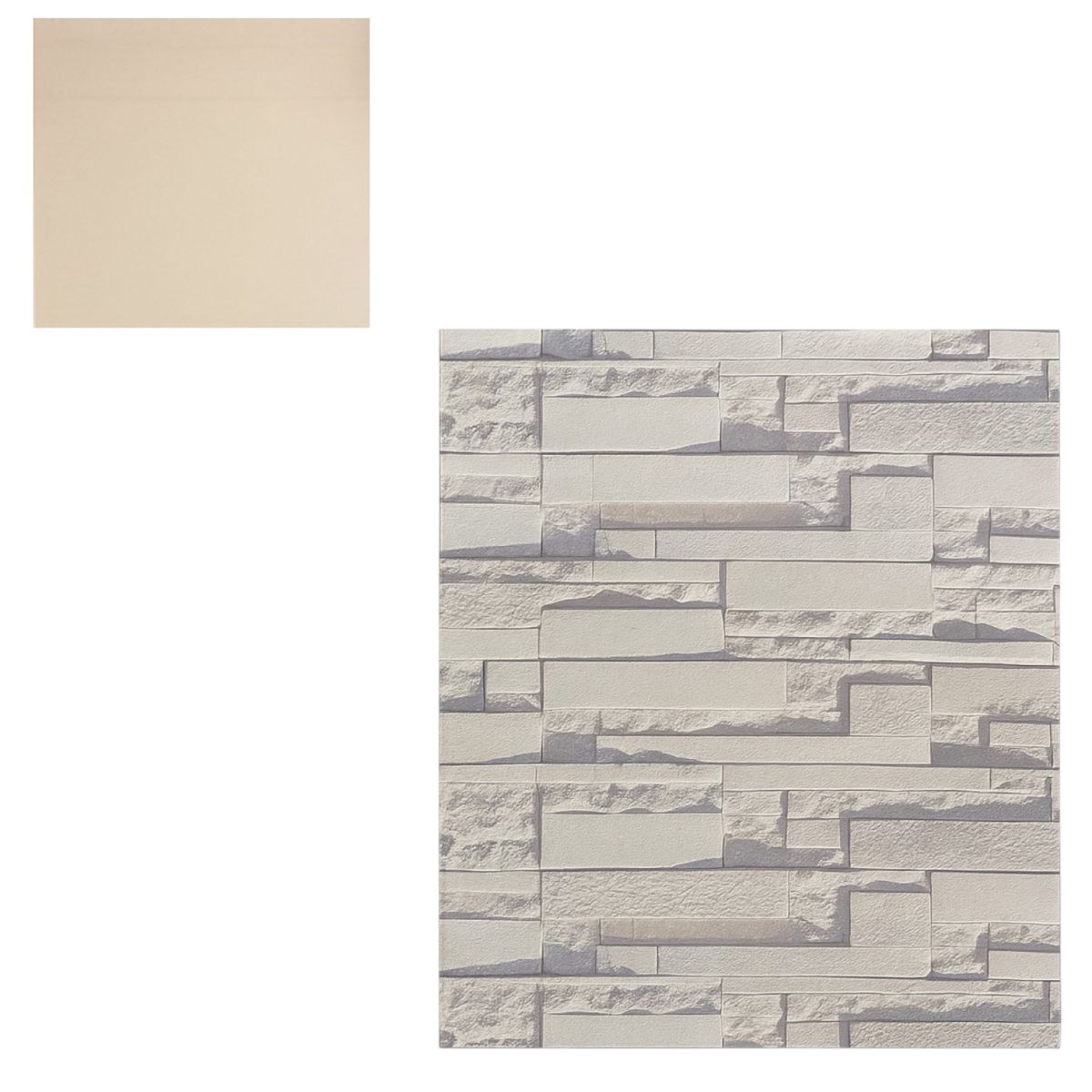 Tapet 3D Autoadeziv Gri 78x70cm, Imitatie Cărămidă Decorativă Engros