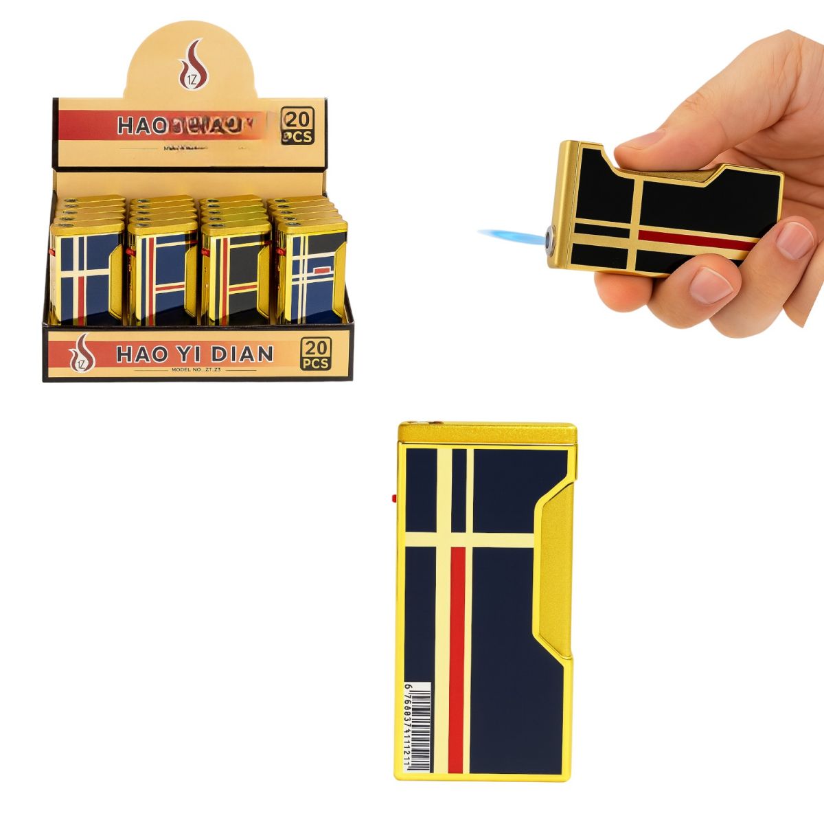 Bricheta Antivânt 6,5x3cm Metalica 20/set, Reîncărcabila Model Elegant Engros