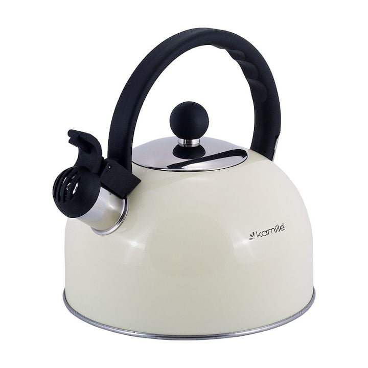 Ceainic Engros cu fluier, Kamille, din Inox / Bachelita, Design elegant, 2.5 L, Multicolor
