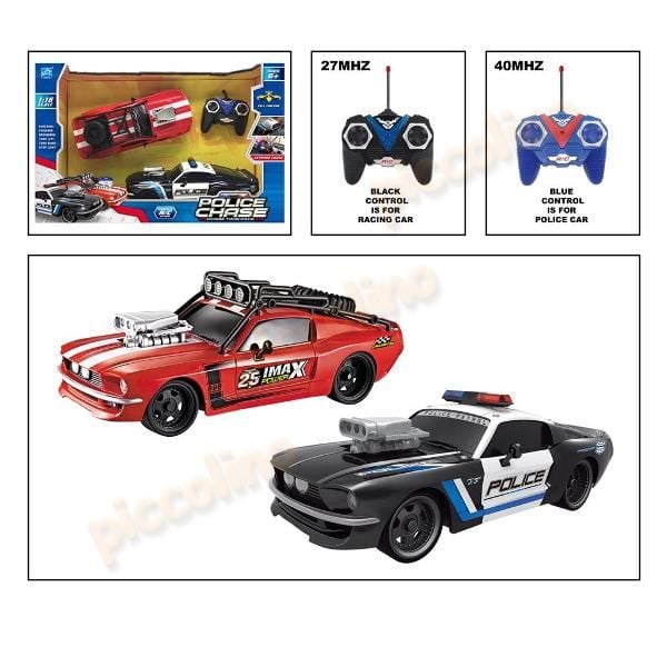 Set 2 masini RC - curse si politie, 4 functii 519 Engros