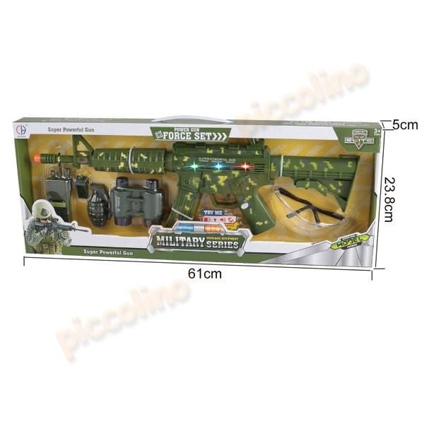 Jucarie Pistol cu lumini, sunete, vibratii, accesorii camuflaj Engros