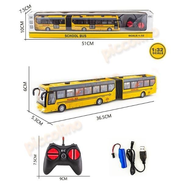 Autobuz burduf RC, 4 functii, lumini, cablu USB 521 Engros