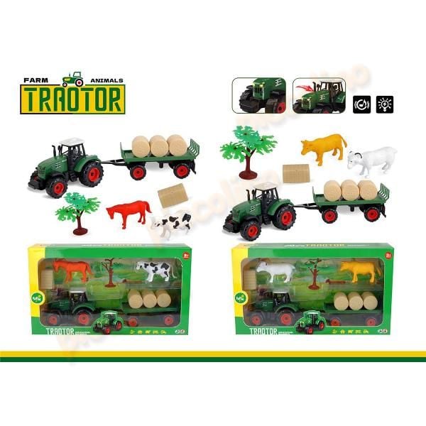 Set ferma cu animale - Tractor L&S cu remorca 399 Engros