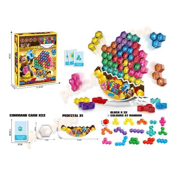 Joc echilibru - Fagurele colorat din cuburi hexagon Engros