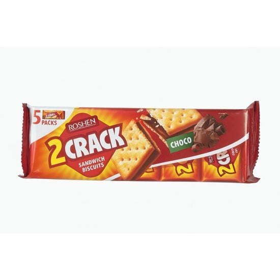 Biscuiti sandwich Roshen 2 CRACK cu cremă de ciocolată 190 g – gust crocant și dulce perfect pentru pauza de cafea Engros