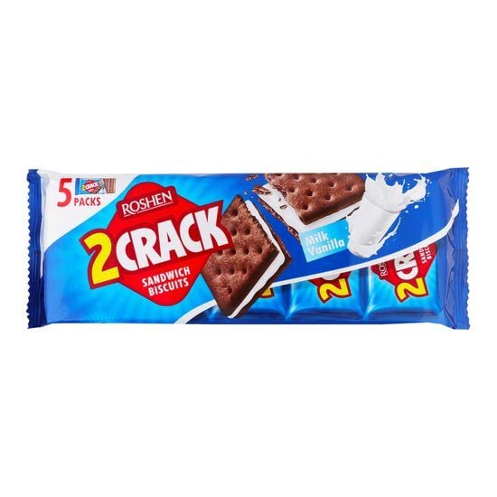 Biscuiti sandwich Roshen 2 CRACK cu cremă de vanilie 190 g Engros