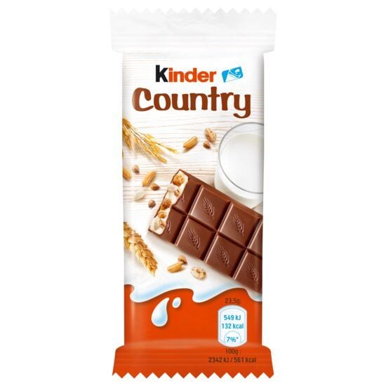 Baton de ciocolata cu crema de lapte si cereale Kinder Country T1, 23.5g Engros