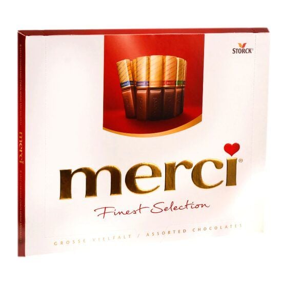 Bomboane de ciocolata asortate Merci rosu, 250 g Engros