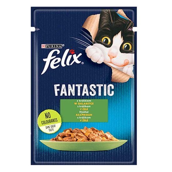 Hrana umeda pentru pisici Felix Fantastic Iepure in Aspic, 85g Engros