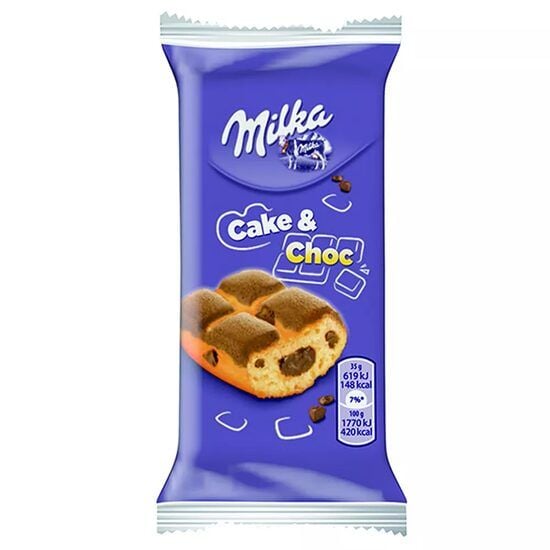 Prajitura Pandișpan cu bucati de ciocolata Milka Cake&Choc, 35g Engros