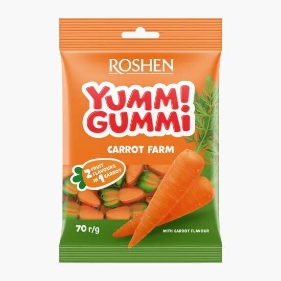 Jeleuri cu morcov Roshen Yummi Gummi 70g Engros