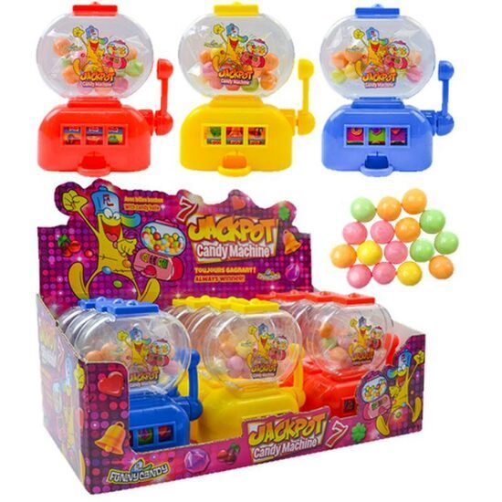 Funny Candy - Set 12 Dispensere bomboane Funny Candy Jackpot Candy Machine, 30g Engros