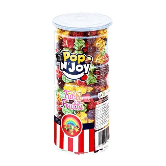 The Pop N\'Joy Tutti Frutti Popcorn 170g – popcorn crocant cu aromă fructată Engros