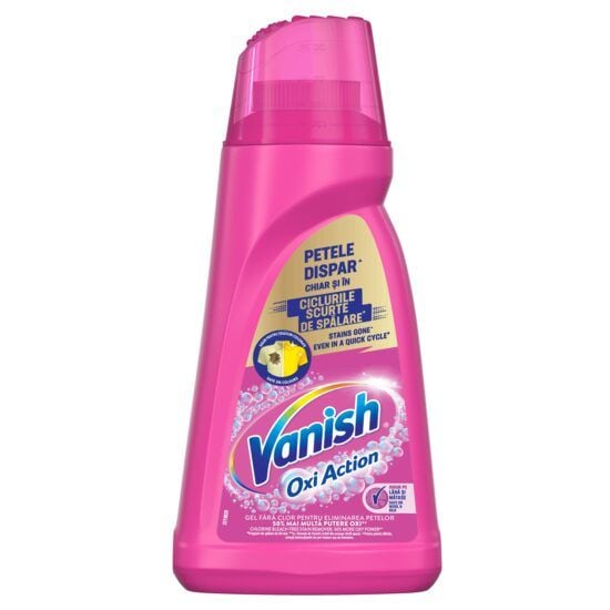 Vanish Oxi Action Pink Gel 1 L – soluție concentrată pentru pete dificile, rufe curate și strălucitoare Engros