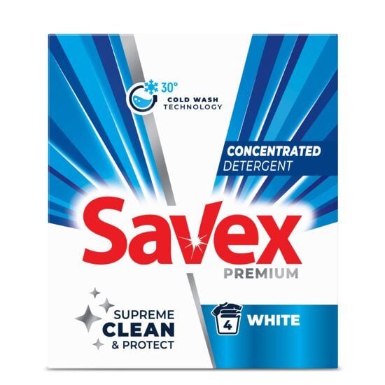 Detergent Premium 2in1 White Savex, 320g Engros