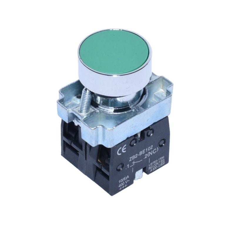 Buton motor push BA35 Verde 10A Engros