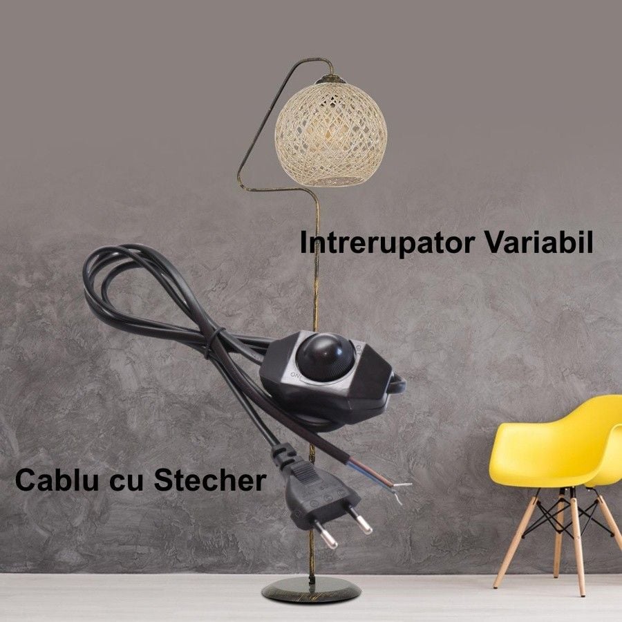 Cablu Negru cu Stecher si Variator 1,5m*2*0,5m2 Engros