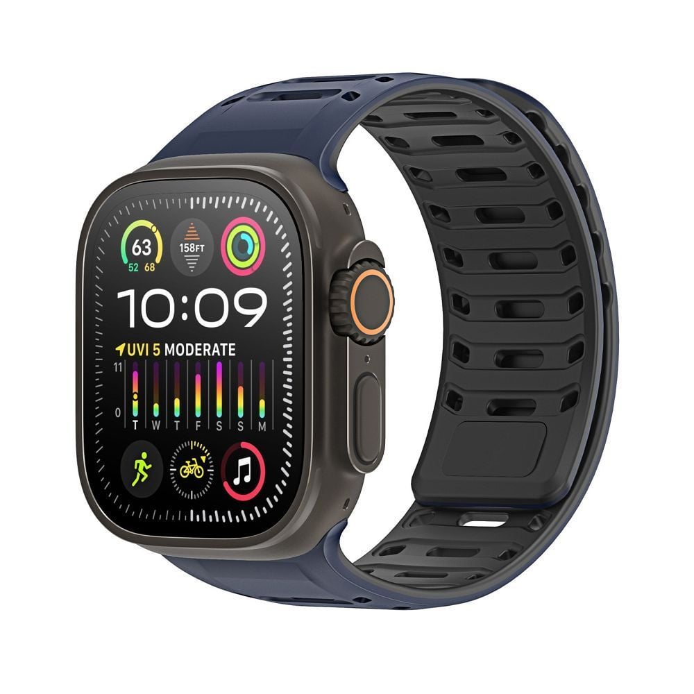 Curea din Silicon Magnetic pentru Apple Watch 44/45/46/49mm, Dux Ducis, Albastru/Negru Engros