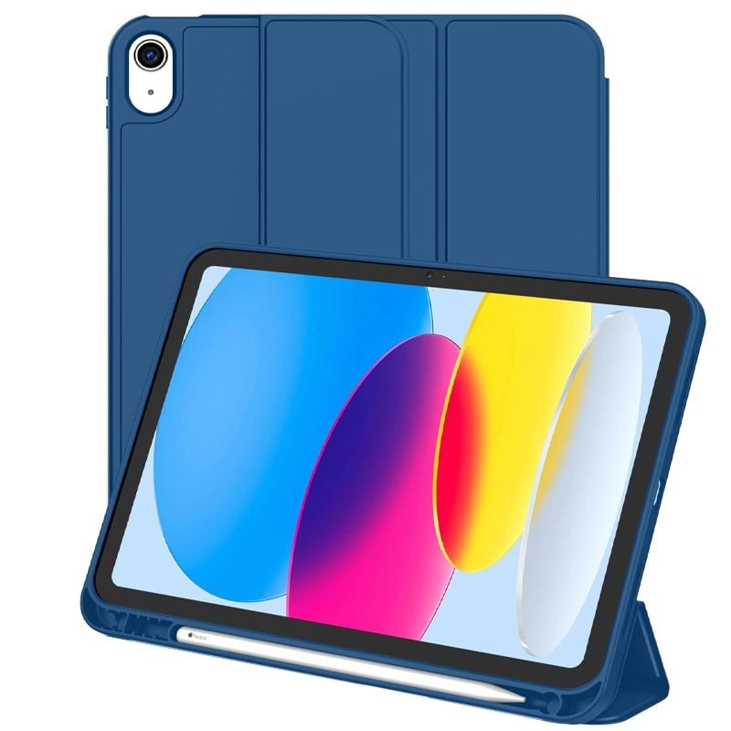 Husa cu Suport Pix pentru iPad 10 2022/2024, iPad 11 2025, Protectie completa, Pliabila, Bleumarin Engros