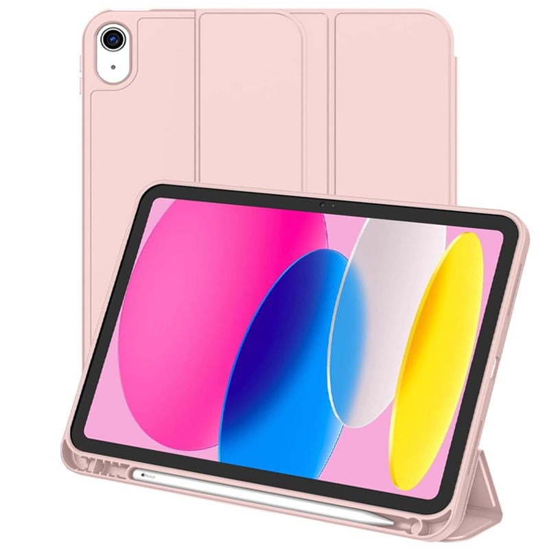 Husa cu Suport Pix pentru iPad 10 2022/2024, iPad 11 2025, Protectie completa, Pliabila, Roz Engros