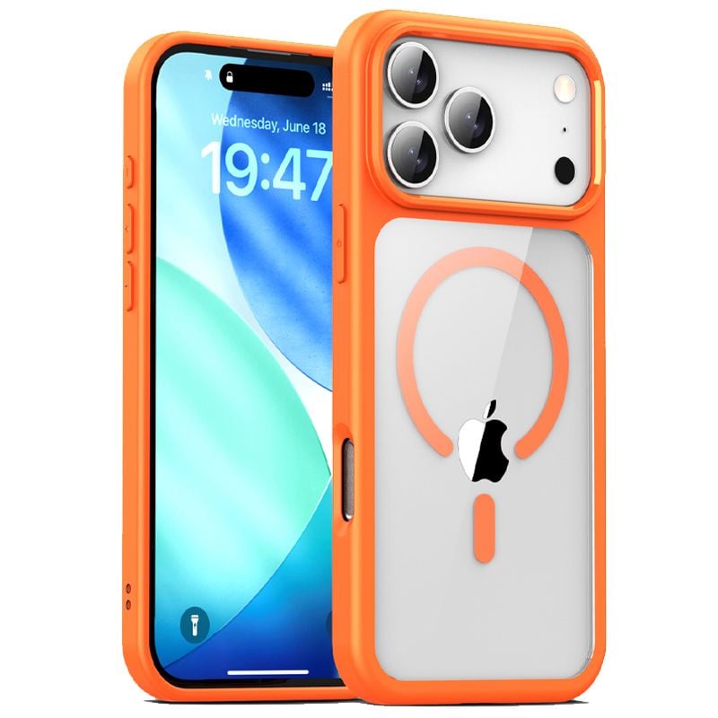 Husa Hard Case Magsafe pentru iPhone 17 Pro Max, Protectie antisoc, Portocaliu Engros