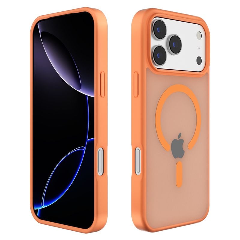 Husa Matte Antishock cu MagSafe pentru iPhone 17 Pro, Spate mat, Portocaliu Engros