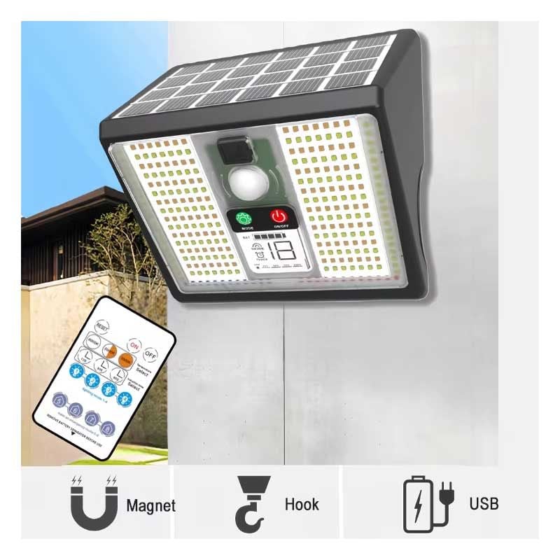 Lampă solară LED cu senzor, cârlig și magnet Classlights Engros