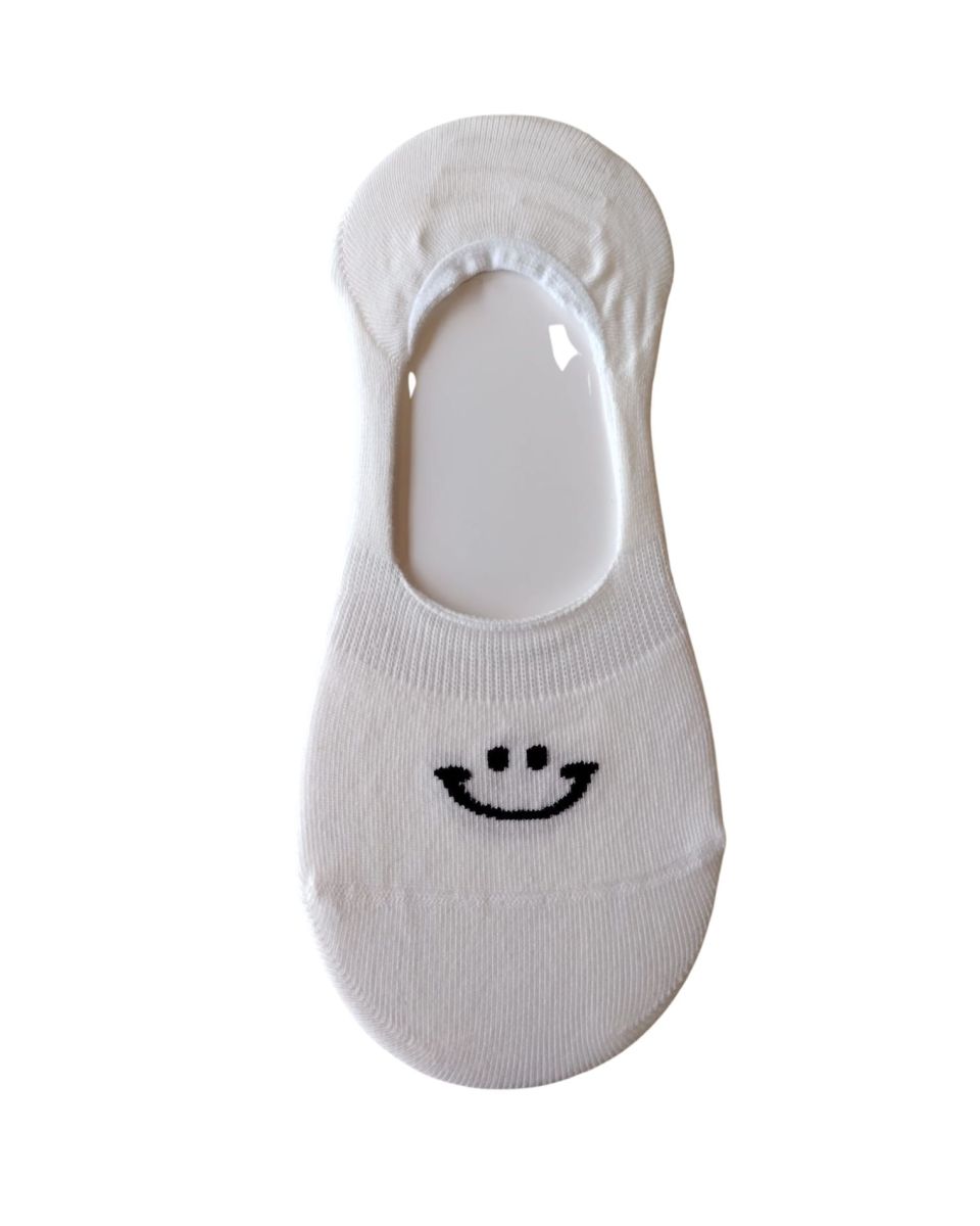 Sosete scurte albe Smiley Face Engros