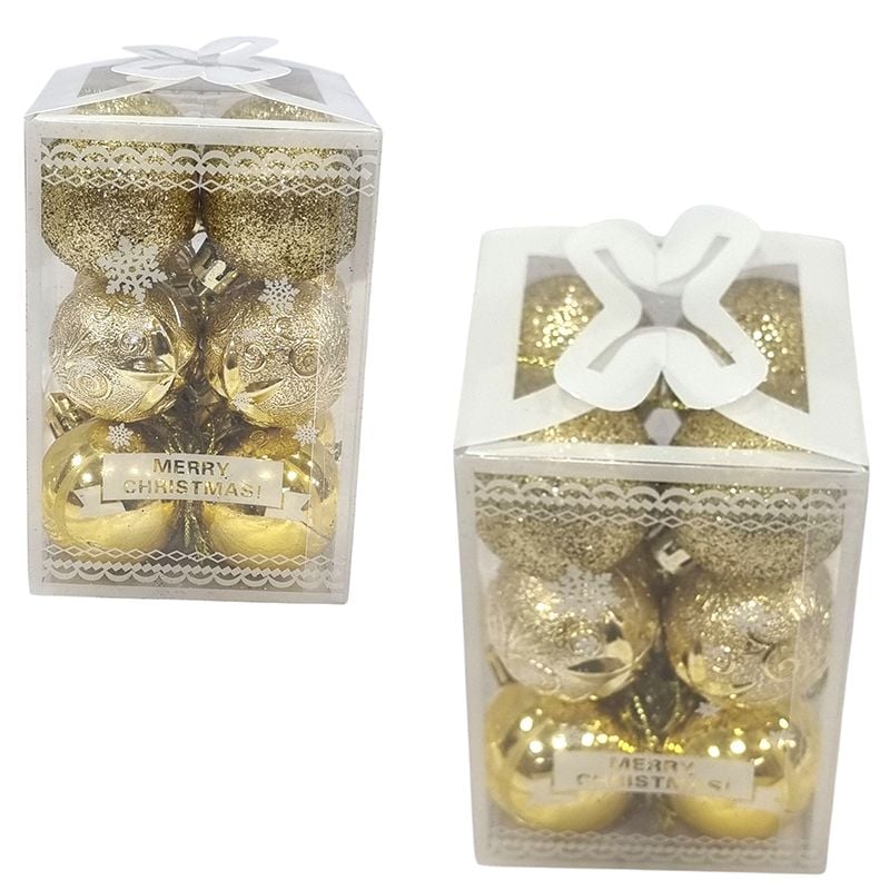 Globuri de plastic pentru Brad sau decoratiuni, 12/buc pe set 4 cm