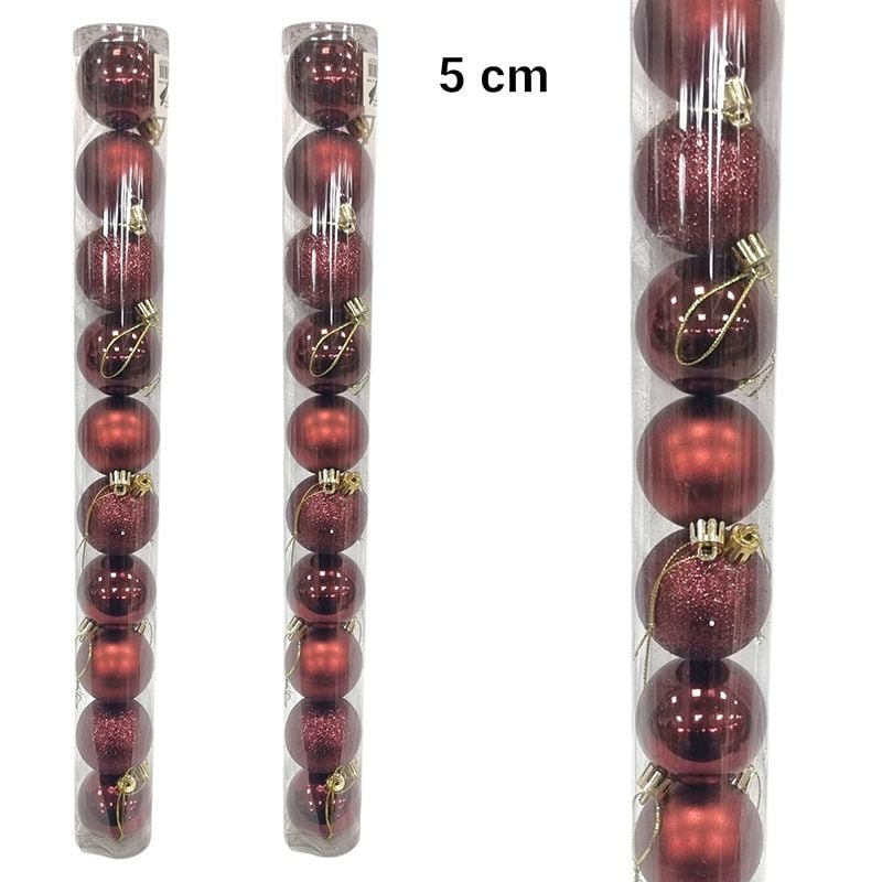 Globuri decorative pentru bradul de Craciun 10/buc pe set cu diametrul 5 cm