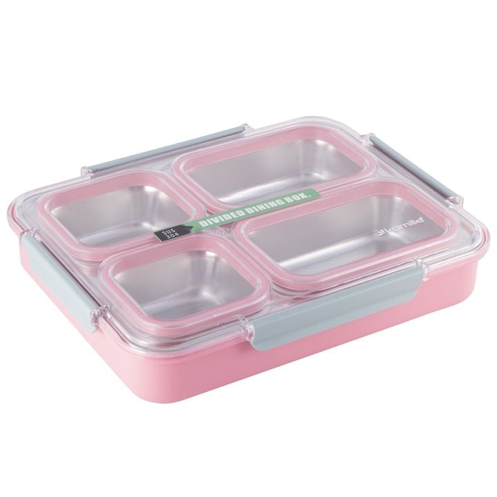Cutie Engros alimentara cu 4 compartimente Kamille, roz, 1800ml