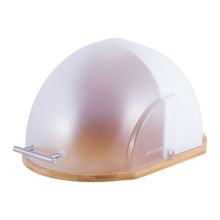 Chlebak Engros Kamille din bambus cu capac acrilic, 36,5x26,5x19cm, verde sau alb