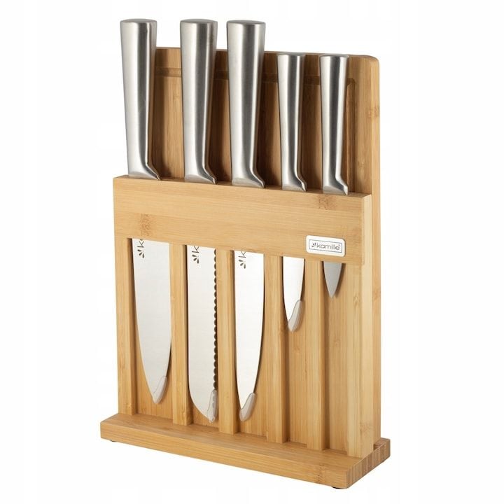 Set Engros cu 7 cutite de bucatarie, Kamille, din Otel inoxidabil, Argintiu