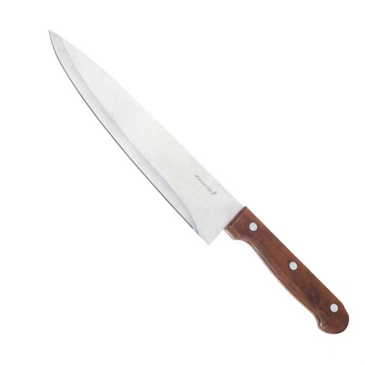 Cutit Engros de bucatarie Kamille, 20cm, din inox, cu maner din lemn, rezistent la rugina