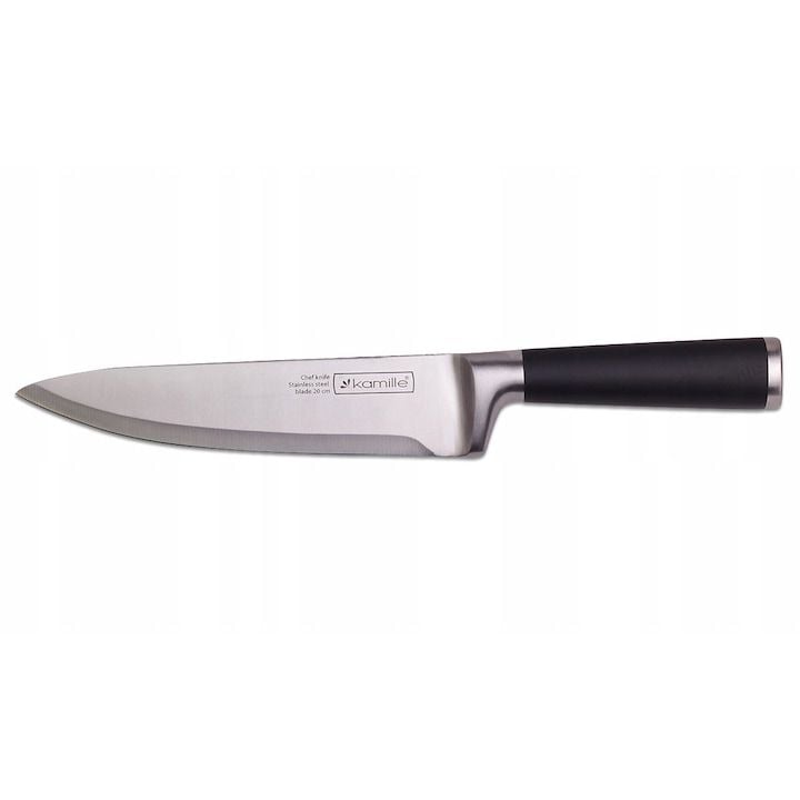 Cutit Engros de bucatarie Kamille KM-5190, din inox, cu maner antiderapant, 20cm