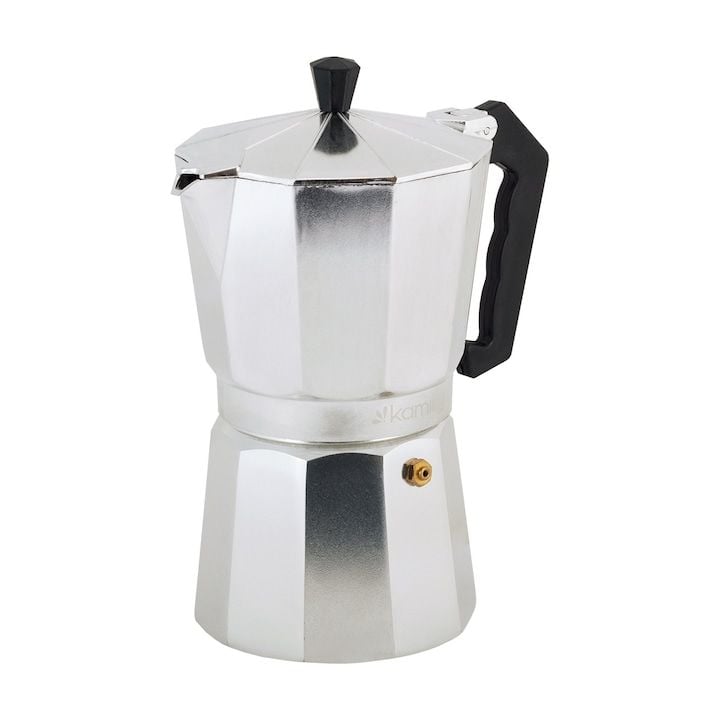 Espressor Engros pentru aragaz, Kamille, Aluminiu, 450 ml, 9 Cesti, 20 x 9.5 cm, Argintiu