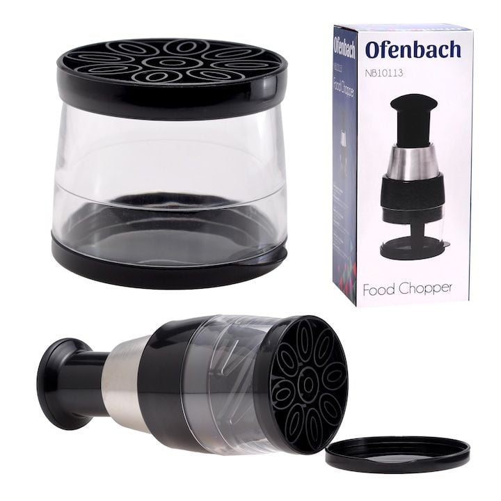 Taietor Engros pentru legume Ofenbach, 9,5x22cm, cu capac, din plastic si otel inoxidabil