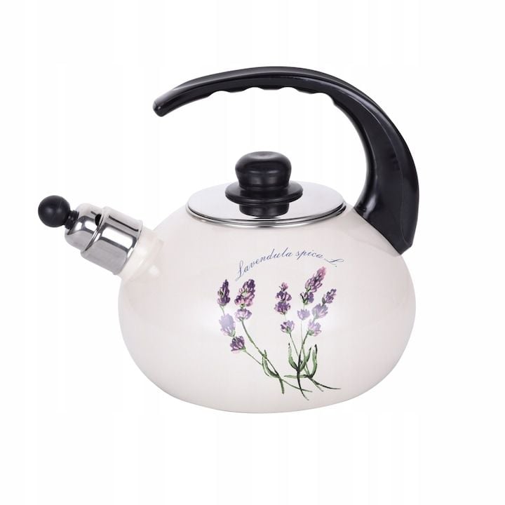 Ibric Engros emaliat Kamille KM-1034, 2.5L, compatibil inductie, negru
