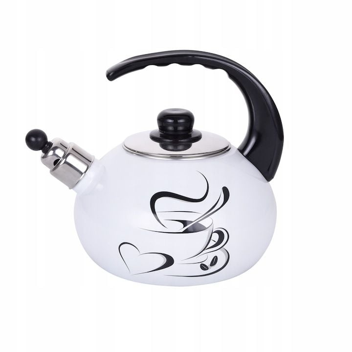 Ibric Engros traditional emailat Kamille KM-1036, 2.5L, compatibil inductie