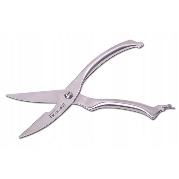 Foarfeca Engros pentru carne si pasari Kamille KM-5100, din inox , cu maner siliconat, 10x25cm