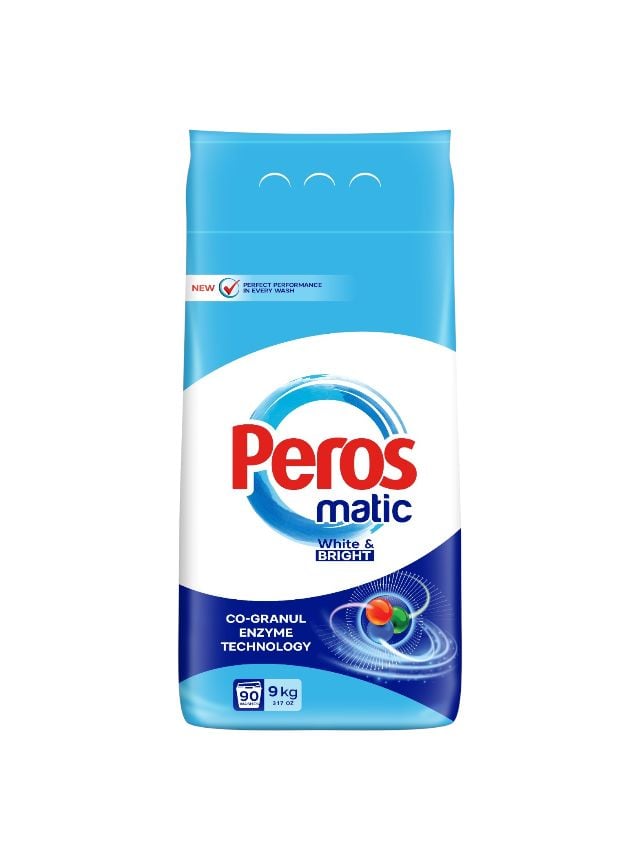 Detergent de rufe Engros, pudra, Peros, 9 kg, albe