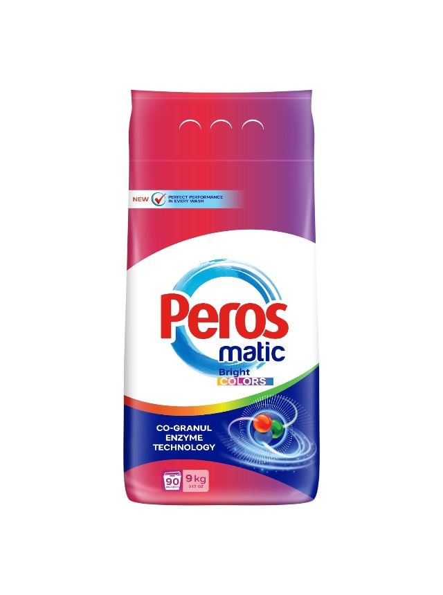 Detergent de rufe Engros, pudra, Peros, 9 kg, culori deschise