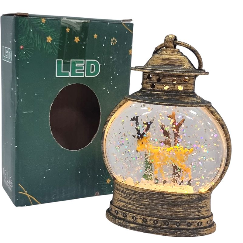 Decoratiune felinar cu lumini pe baterii, 9 x 12 cm