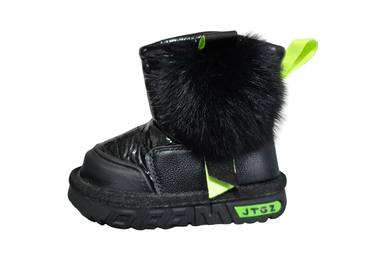 Ghete Iarna Fetite, CGM, Impermeabile, Interior Imblanit, Talpa Aniderapanta, Accesoriu Puf Atasat, Inchidere Fermoar Lateral, Engross, Marimi 22-27, 8buc/bax