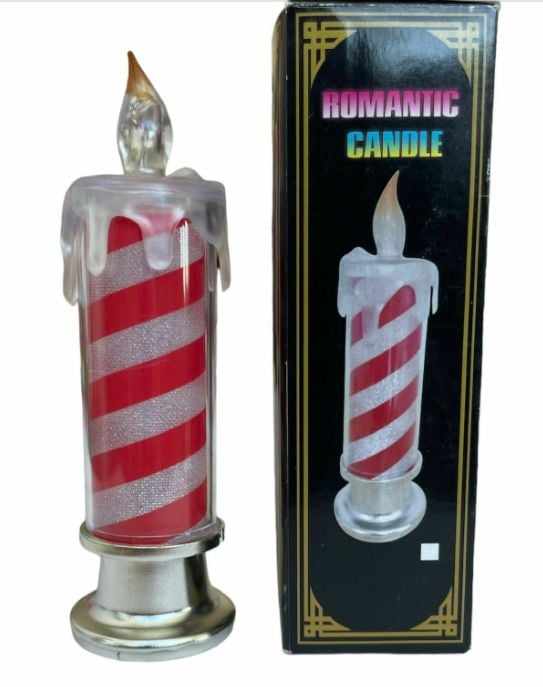 Decoratiune luminoasa in forma de lumanare cu baterii, dimensiuni: 17 x 5 cm