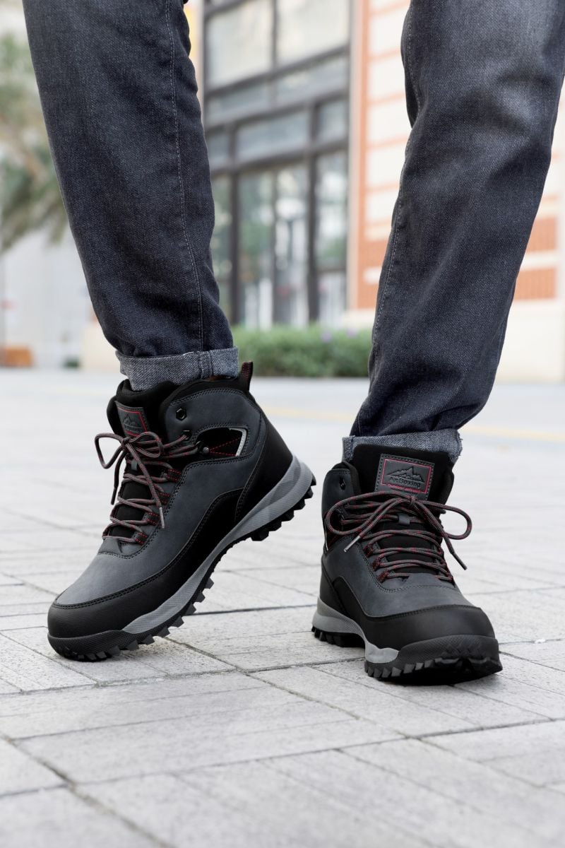 Ghete Copii, Casual-Sport, Imblanite, Pile Ecologica, Inchidere SIret, Marimi 29-36, 8buc/bax negru gri