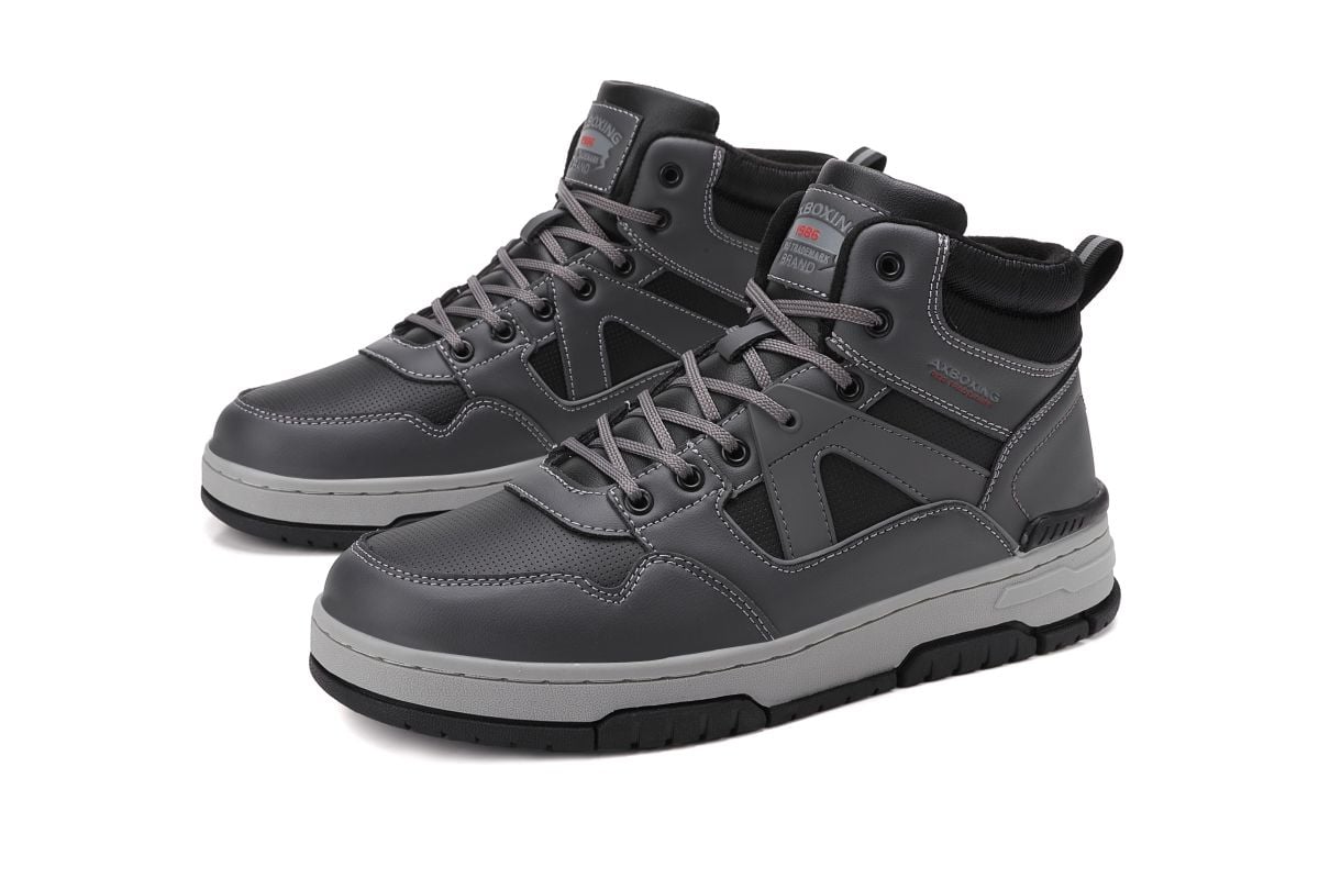 Ghete Dama si Adolescenti, Imblanite, Piele Ecologica, Inchidere Siret, Design Modern, Engross, Marimi 36-41, 8buc/bax negru gri